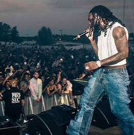 Burna Boy On stage preforming